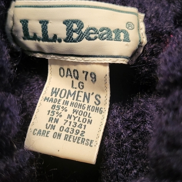 LL Bean Wool Blend Turtleneck Knit Sweater Size L - Picture 8 of 8